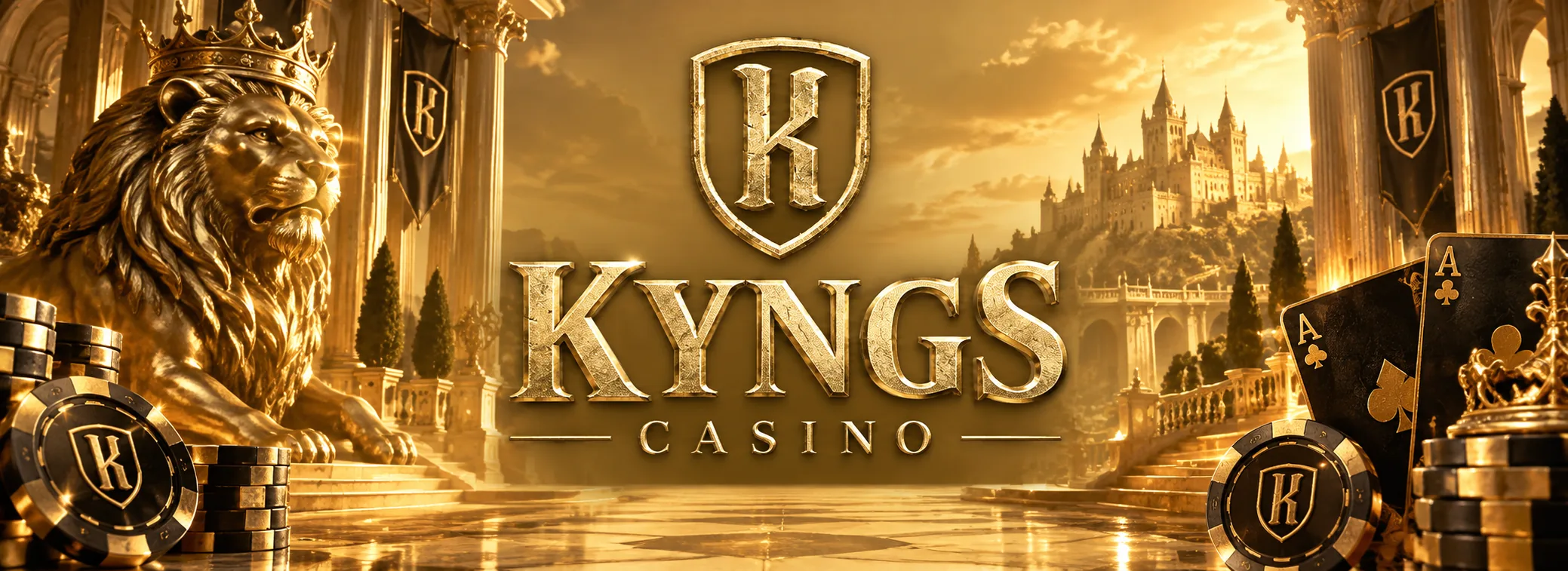 Kyngs Casino România, banner cu bonus de bun venit de 7.500 RON și 300 de rotiri gratuite